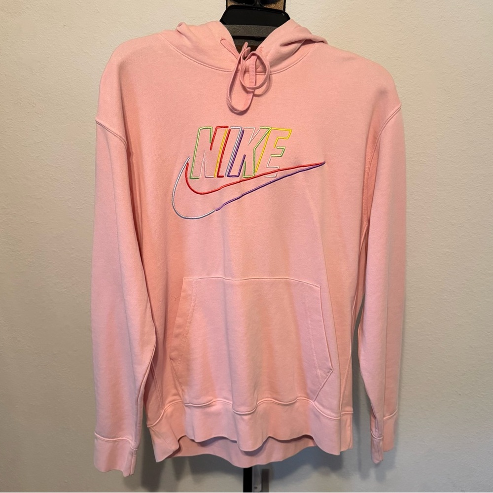 Nike Club Fleece Men's French Terry Pullover Hoodie in Pink Bloom Large
